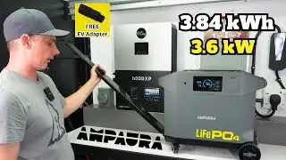 AmpAura Power Station, LiFePO4 3600 Watts 3.84 kWh With Vevor EV Charger