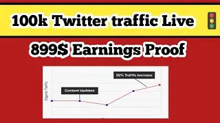 100k Twitter traffic method || 899$ earnings proof