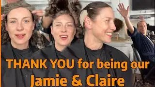 Sam Heughan & Caitriona Balfe  Doing Hair for the Last Time Outlander BTS Season 8