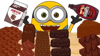 [ASMR] 미니언즈 밥 초코 애니먹방(Minions Bob Chocolate Food Animation Mukbang)