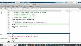 #039 correction examen 2022 matlab fonction qui calcule la moyenne d un nombre variable de reel
