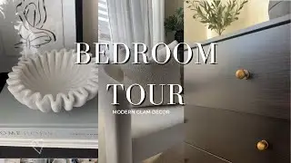 BEDROOM TOUR| modern glam| new nightstands| deciding on wall art
