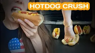 Feet food crush, hotdog | ASMR & CRUSHING