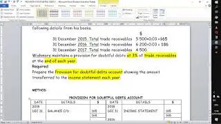 PROVISION FOR DOUBTFUL DEBTS 1/BAD DEBTS/DEBTORS/ PROVISIONS/ TRADE RECEIVABLES