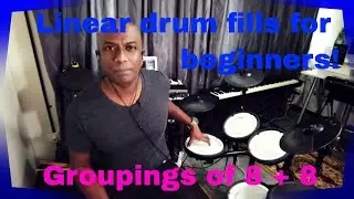Linear drum fills for beginners: Groupings of 8 + 8