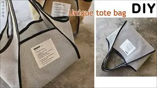 DIY Unique tote bag | diy bag with handles connected from the side.
