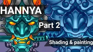 HANNYA | Part 2  (shading & painting) #hannya #hannyamask #autodesksketchbook