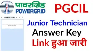 Pgcil Junior Technician Answer Key 2024 |  Pgcil Answer Key 2024 I Pgcil Answer Key