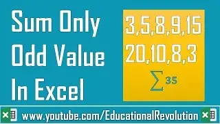 how to sum odd value from given data in Excel ~ Excel Mathmatics