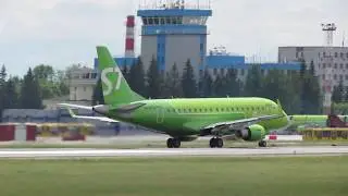 КАК ВЗЛЕТАЕТ САМОЛЕТ | Разгон Е170 S7 в Толмачево (Новосибирск)