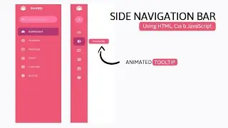 Side navigation bar using html, css & javascript.