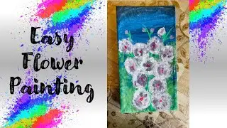 EASY FLOWER PAINTING- Simple trick To Paint Flowers | Painting Tutorial | SHOE BOX LID DIY- Wall Art