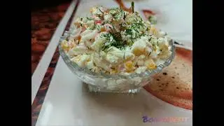 Простой салат на каждый день из пекинской капусты и крабовых палочек