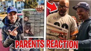 MY MOM & DADS REACTION FINDING OUT IM IN THE NEWS PAPER!!