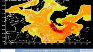 Graphic reconstruction of the path of the Chernobyl radioactive plume