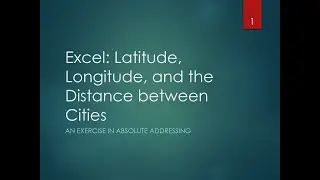 Microsoft Excel: Latitude Longitude Example