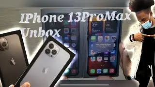 Unboxing the IPhone 13 Pro Max graphite and Sapphire blue￼.￼