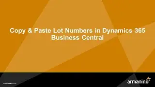 Business Central Copy Paste Lot Numbers