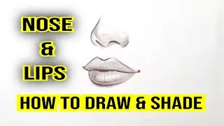 How to draw & Shade Nose Lips Easy Guide |Nose and Lips pencil Sketch Drawing Tutorial For Beginners