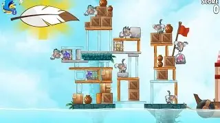 Angry Birds Rio Hidden Harbor Level 2 Mighty Eagle Walkthrough