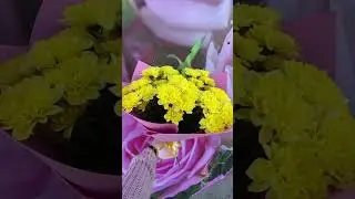 Букет солнышко🌞 #букет #упаковка #flowers #флористика #цветы #флористикадляначинающих