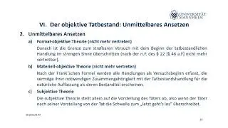 Strafrecht AT Teil 14 (Versuch: Objektiver Tatbestand, Rücktritt)