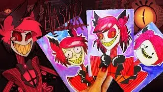 10 СТИЛЕЙ РИСОВНИЯ челлендж АЛАСТОР ИЗ ОТЕЛЬ ХАЗБИН HAZBIN HOTEL Alastor challenge
