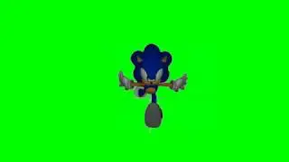 Sonic running green screen