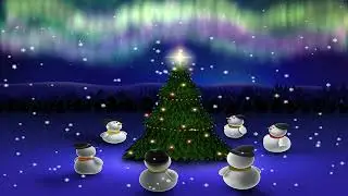 SNOWMAN SNOWING CHRISTMAS GREETING ANIMATION  -  XMAS VJ Loop - Christmas Loop