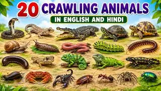 20 Crawling Animals Name in Hindi & English For Kids With Pictures | रेंगने वाले जानवरों के नाम