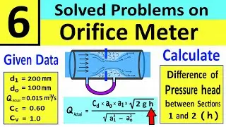 Orifice Meter Problem 6: Calculate Difference of Pressure Head | Fluid Mechanics | Shubham Kola
