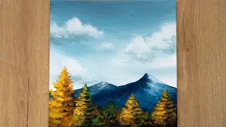 Autumn Scenery 🍁 Easy Acrylic Painting on Canvas