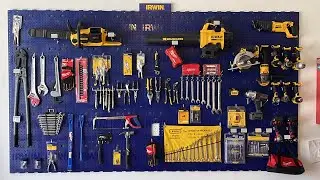 Irwin Blue Wall Peg board install: Ultimate pegboard wall