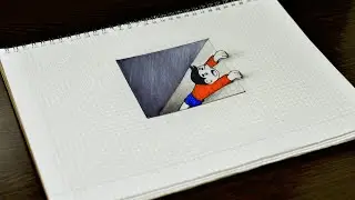 Very Easy!! How To Draw 3D Hole  / man in a pit