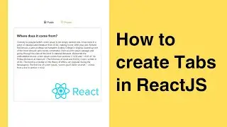 How to Build a Tabs Component with React | Function Component | Hooks