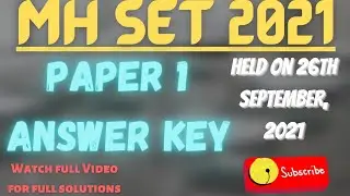 MH SET Answer Key 2021 paper 1, 26th September, 2021