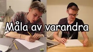 Linus och Ludwig målar varandra