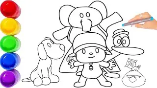 Drawing And Coloring Pocoyó And His Friends Easy 👶🏻🦆🐶🐘🐥 Drawings For Kids