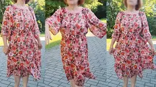 DIY Без выкройки Подойдет на большие размеры Легко сшить комфортное платье (блузку)