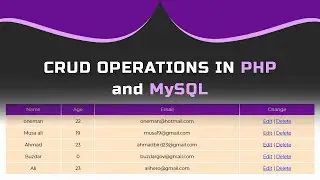 CRUD Operation in PHP MySQL | Select Insert Update Delete in PHP MySQL