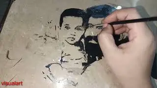 Acrylic painting,how to create portrait on acrylic sheet,,,tutorial