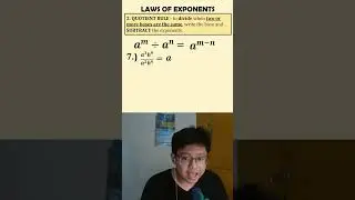 Law of Exponents: Quotient Rule [Example 4] #mathwithteacherjustin #math7 #algebra