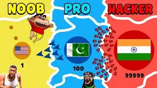 INDIA vs PAKISTAN vs CHINA vs USA BATTLE in STATE.IO | SHINCHAN TAKE OVER CONTRIES | DREAM SQUAD