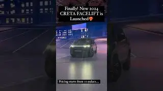 Finally New 2024 CRETA FACELIFT is Launched❤️‍🔥Starts at 10.99Lacs! #shorts #hyundai #creta2024 #yt