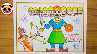 How to draw Ravan step by step / Easy Ravan Drawing / Dussehra Drawing / Happy Dussehra / Ravan