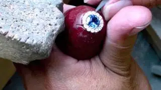 2.2 Carat Round Blue Sapphire Engagement Ring