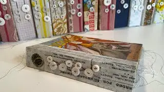 Turning a 1937 little golden book into junk journal / zig-zag binding with buttons!