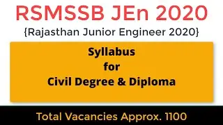 RSMSSB JE Revised Syllabus 2020 for Civil Degree and Diploma | PWD, WRD, PHED