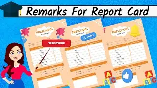 Report cards remarks (comments) for students/ for all classes/ best remarks for kids