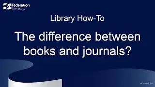 The difference between books and journals